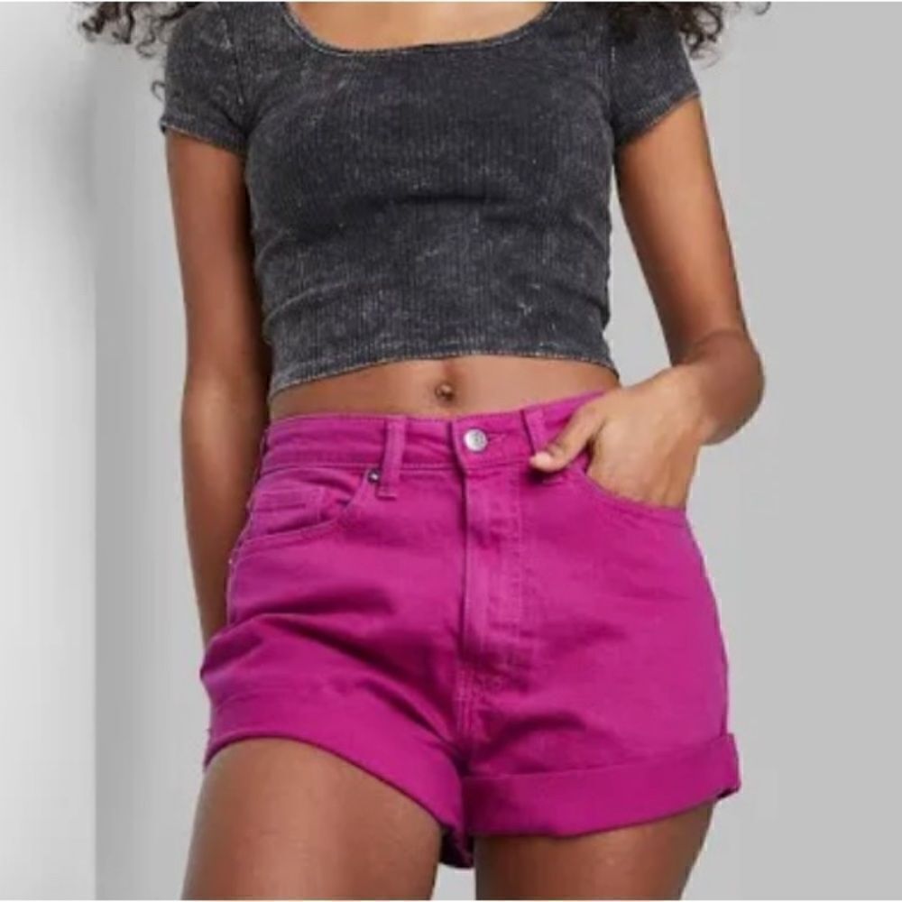 Wild Fable Highest Rise Mom Short Pink Denim Jean 10 NWT